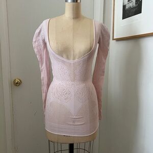 Baby Pink Long Sleeve Bodycon Coverup